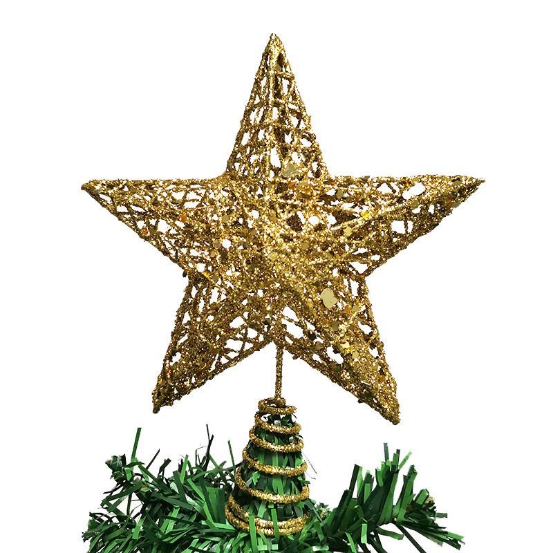Star Tree Topper - 1pcs 15*20 ซม.GOLD Glitter Christmas Tree