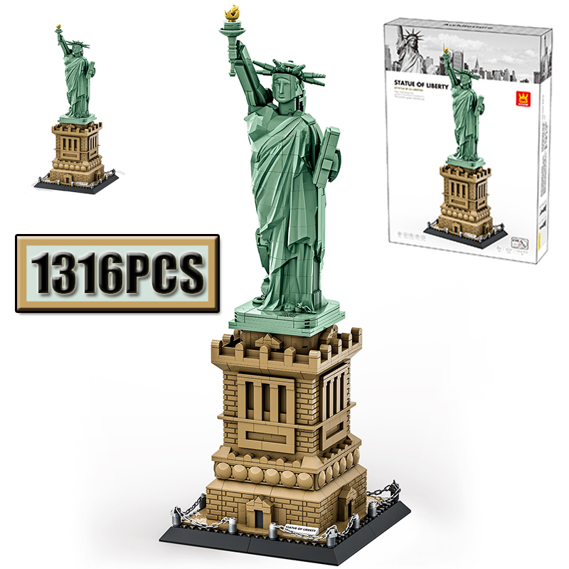 Lego Set Creator - MOC 1409PCS ชุดบล็อกโมเดลอาคาร - ชุดของขวัญชุดสร้างอาคารเพื่อการศึกษาแบบสร้างสรรค์รูปปั้นเทพีเสรีภาพอเมริกัน