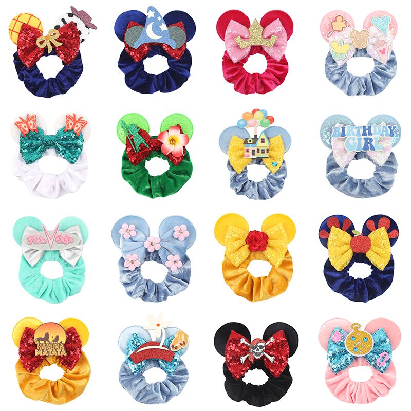 Ribbon Bow Gift - ที่คาดผมมิกกี้เม้าส์แบบใหม่ 1 ชิ้น ประดับเลื่อม โบว์ขนาด 4