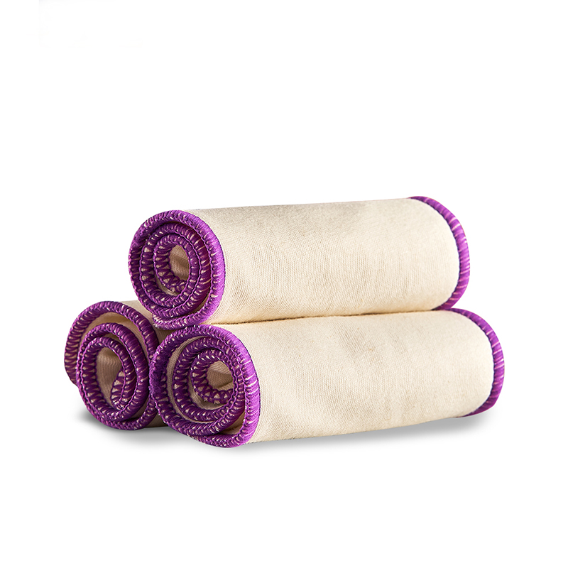Pampers Diaper Premium Care - HappyFlute ใหม่35*13.5ซม.3ชั้น Hemp ผ้าฝ้ายผ้าอ้อมแทรก Purpul ด้านข้าง
