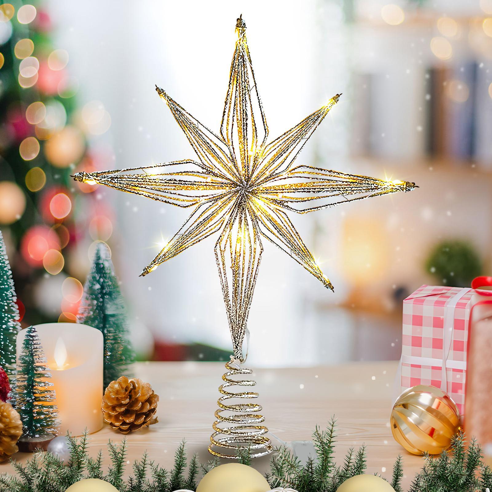 Star Tree Topper - ท็อปเปอร์ต้นคริสต์มาส รูปดาว 3 มิติ พร้อมไฟ ตกแต่งต้นคริสต์มาส