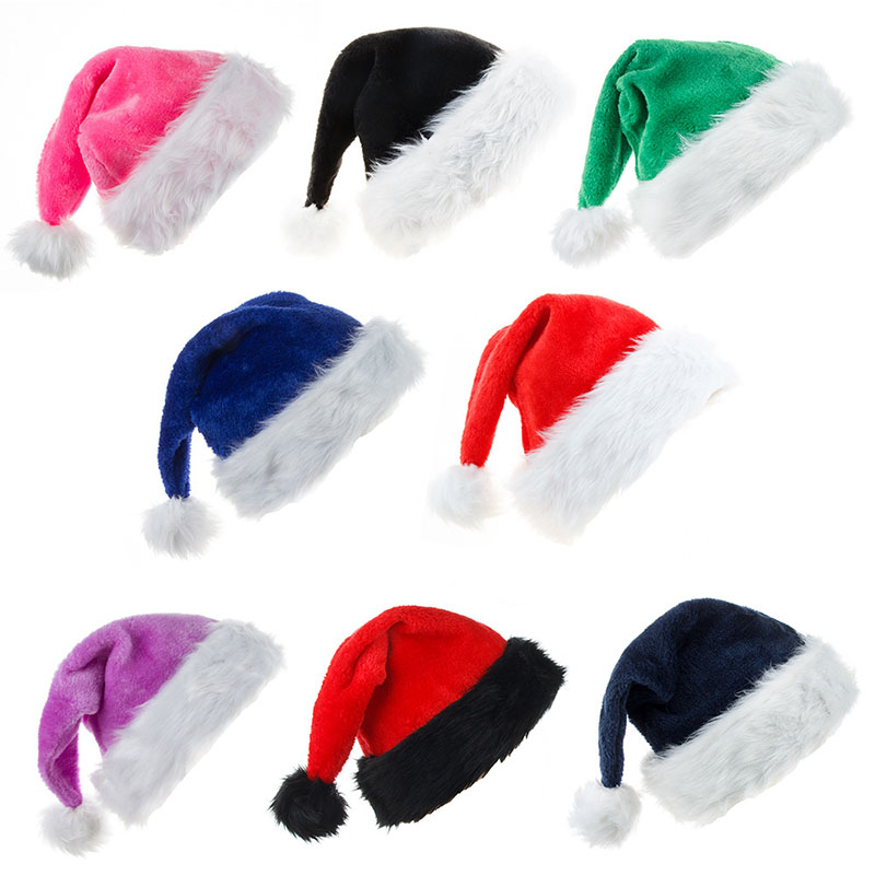 Santa Hat Plush - หมวกคริสต์มาสผ้าสักหลาดขนาดใหญ่สีสันสดใส นุ่มสบาย เหมาะสำหรับเทศกาล ซานตาคลอส งานปาร์ตี้คริสต์มาส และตกแต่ง
