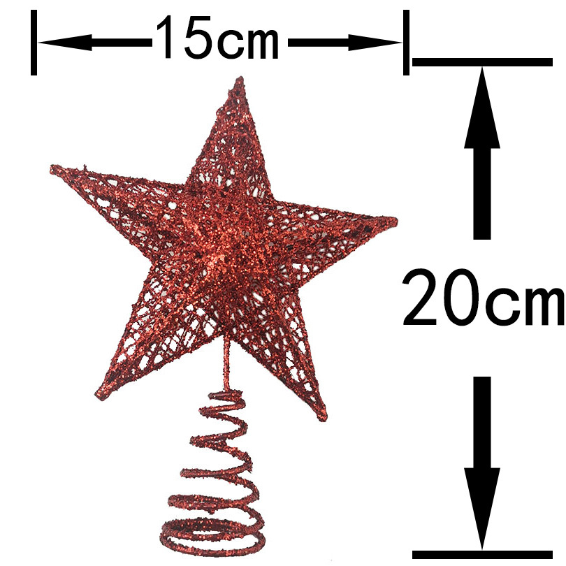 1pcs 15*20 ซม.GOLD Glitter Chr - Star Tree Topper บทวิจารณ์และราคา