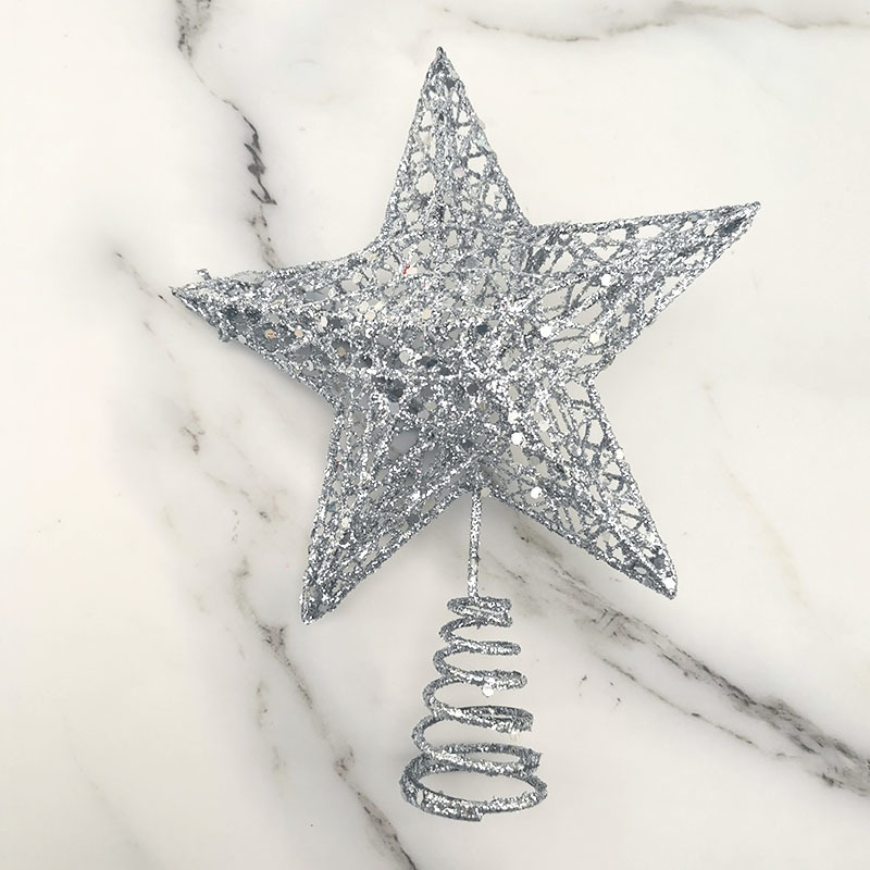 1pcs 15*20 ซม.GOLD Glitter Chr - Star Tree Topper บทวิจารณ์และราคา