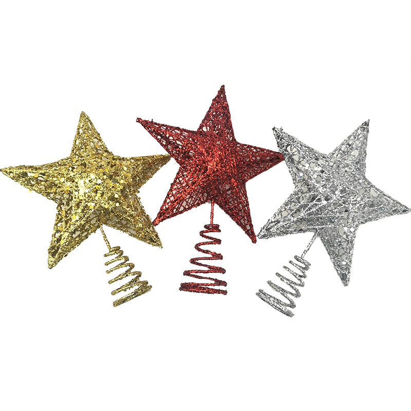1pcs 15*20 ซม.GOLD Glitter Chr - Star Tree Topper บทวิจารณ์และราคา