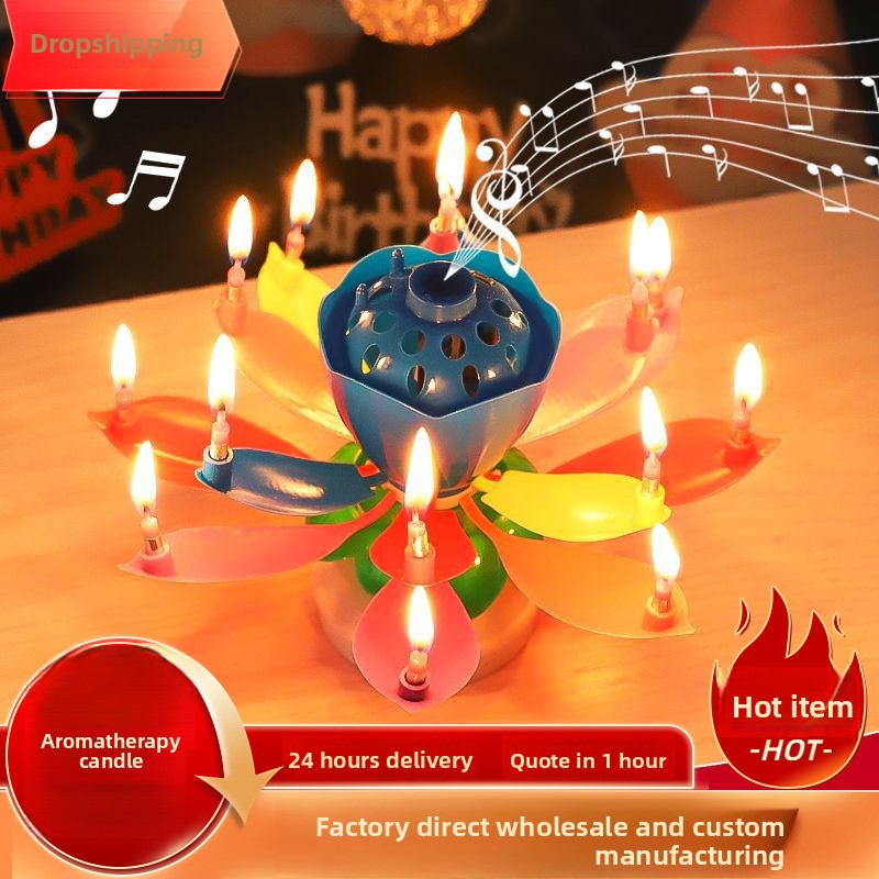 เทียนดนตรีรูปดอกบัว ดีไซน์โรแม - Holiday Candle Set บทวิจารณ์และราคา