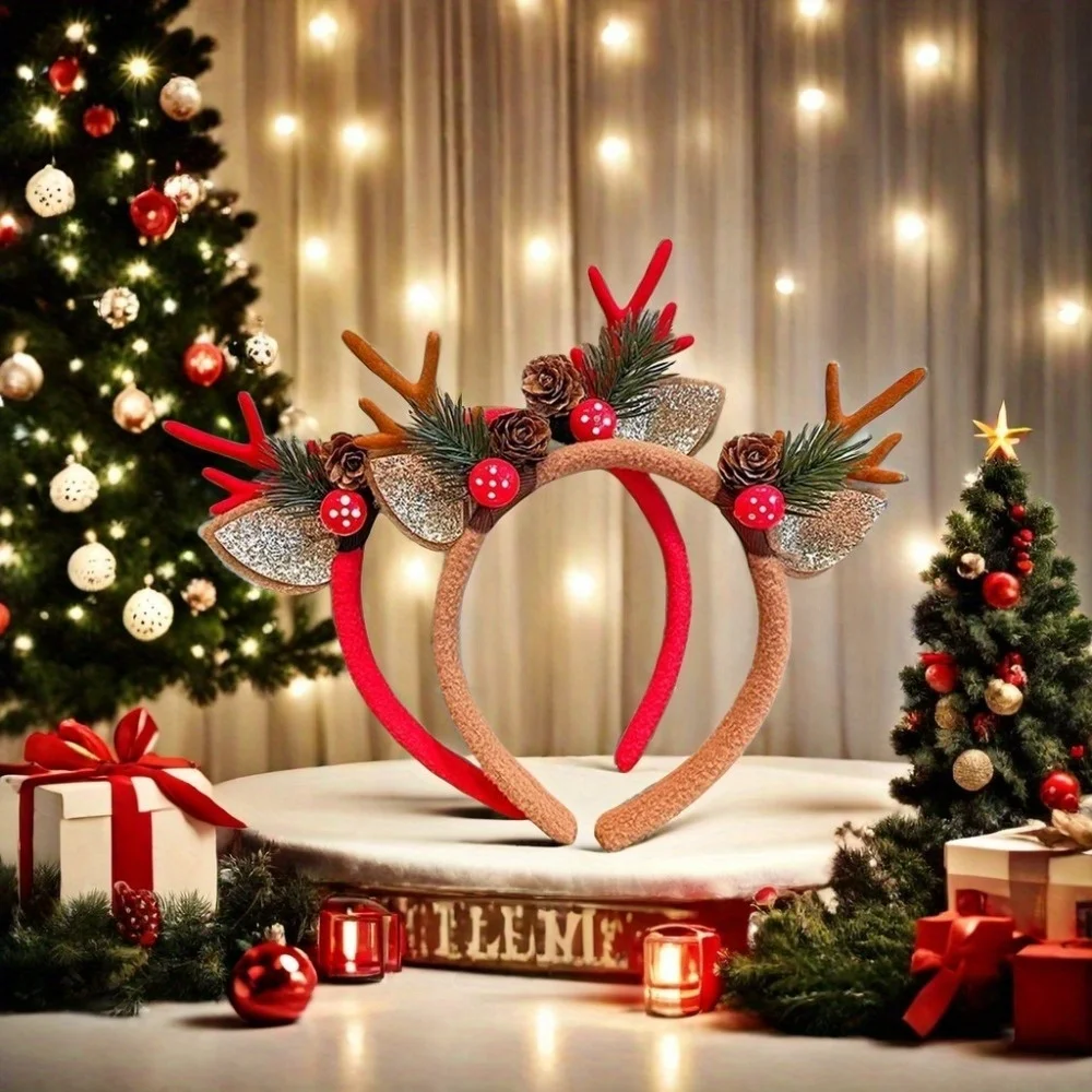 ที่คาดผมคริสต์มาส 1 ชิ้น ของชำ - Reindeer Antlers Headband บทวิจารณ์และราคา