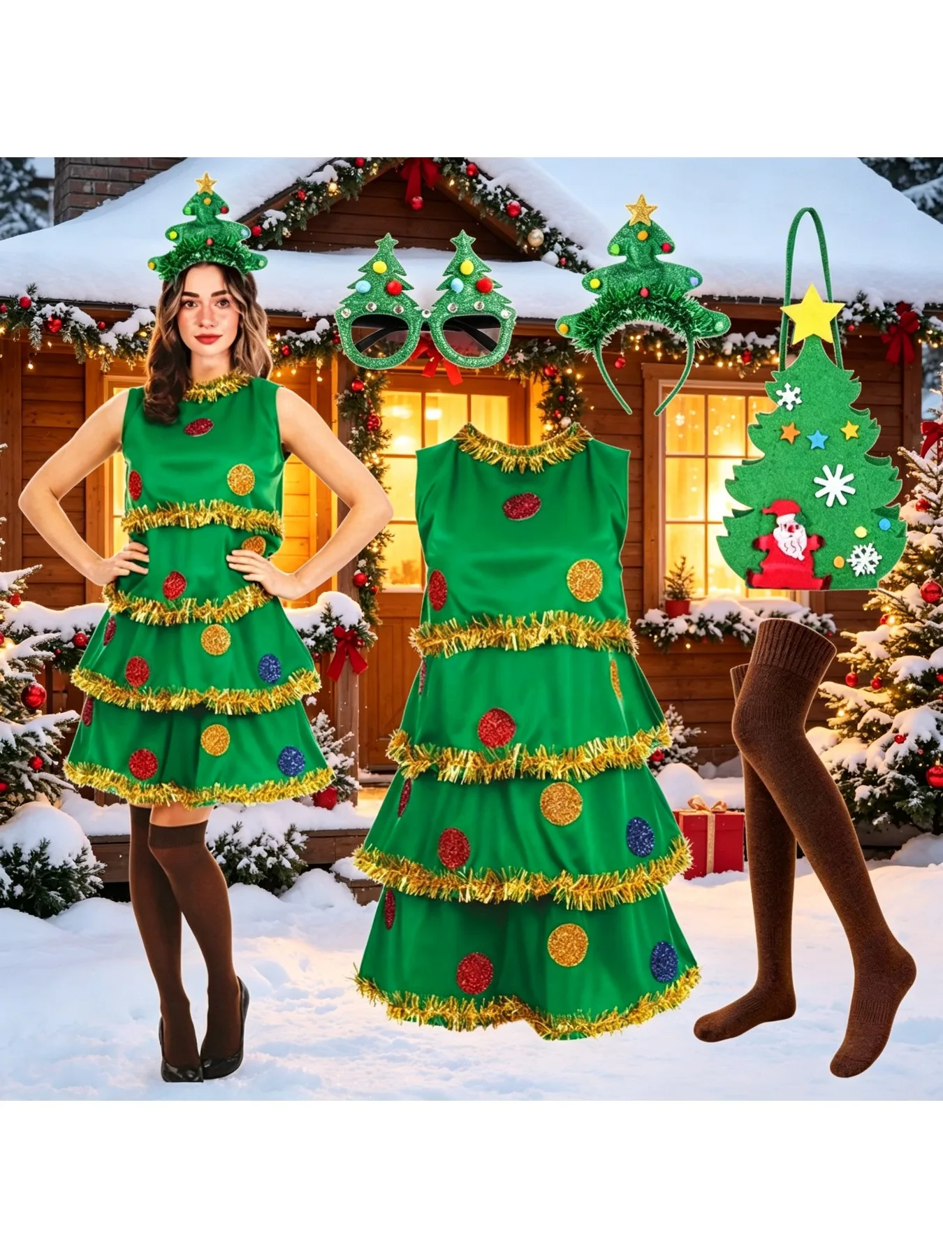 ชุดคอสเพลย์เอลฟ์คริสต์มาสสีเขี - Elf Costume Christmas บทวิจารณ์และราคา